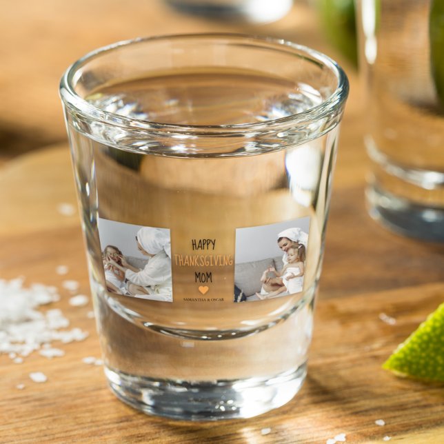 Copo De Shot Foto de Colagem Moderna Feliz Ação de Graças Mãe (Criador carregado)