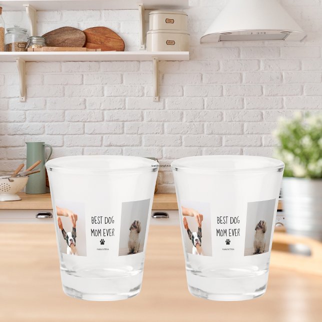 Copo De Shot Foto de Colagem Moderna Melhor Cão Mãe Nunca (Criador carregado)