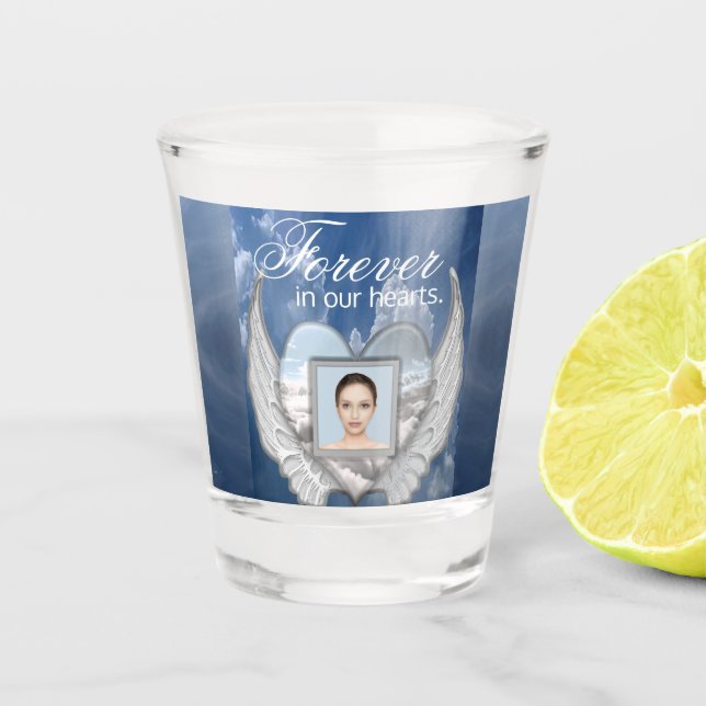 Copo De Shot Foto Memorial Angel Wings Shot Glass (Frente)