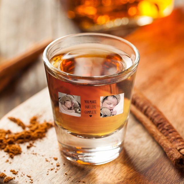 Copo De Shot Foto Moderna Dois | Você Faz Nossa Vida Completa (Criador carregado)