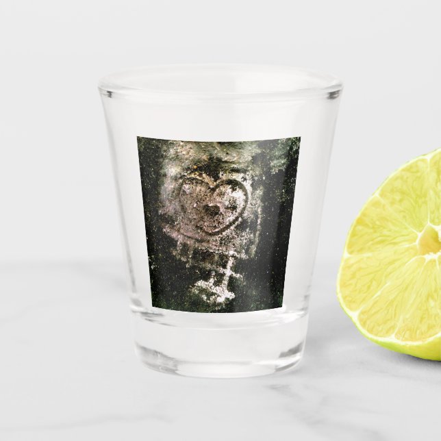 Copo De Shot Foto pelo Coração (Frente)