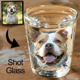 Copo De Shot Foto personalizada do cão Pet Lover Pitbull do Gru