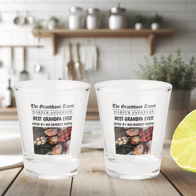 Copo De Shot Foto personalizada do melhor vovô nunca (Criador carregado)