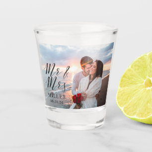 Copo De Shot Foto personalizada do Sr. e da Sra. Wedding
