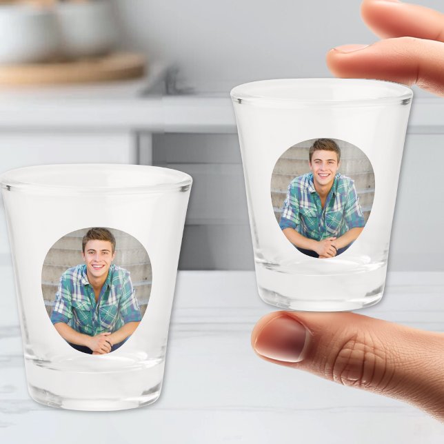Copo De Shot Foto Pessoal Simples (Simple Personalized Photo Shot Glass )