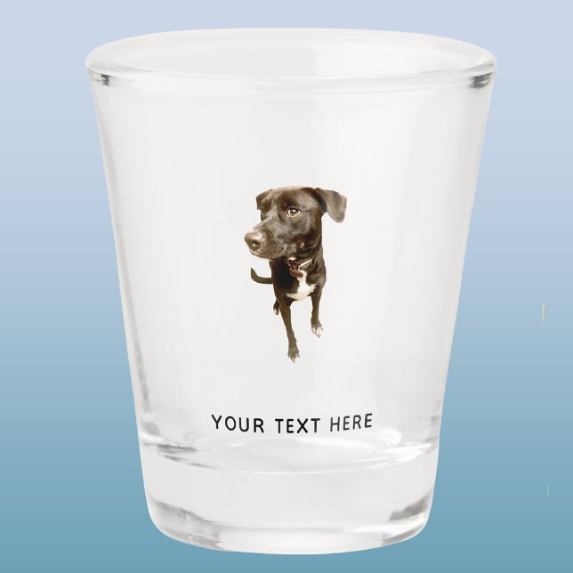 Copo De Shot Foto Simples e Texto Personalizado (Fun photo and custom text shot glass)