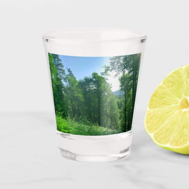 Copo De Shot Fotografia de Paisagem Verde (Frente)