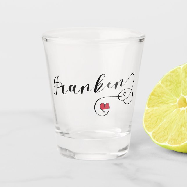 Copo De Shot Franken, Franconia Flag Heart, Franconiano (Frente)