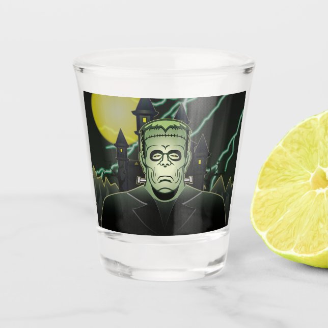 Copo De Shot Frankenstein Monster Halloween Castle Lightning (Frente)