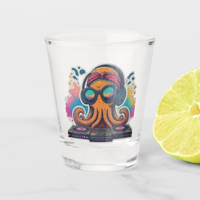 Copo De Shot Funky Octopus DJ (Frente)