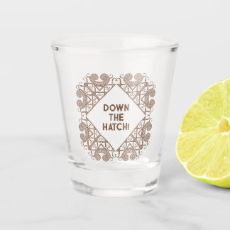 Copo De Shot Funny Down The Hatch! Add Text Celtic Border Art