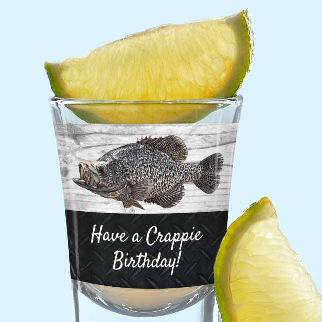 Copo De Shot Funny Legal Crappie Pescaria Birthday Pun (Funny Crappie fishing Pun shot glass)
