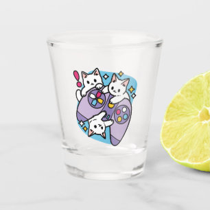 Copo De Shot Gamer Design - Purr On Gamer Joystick Art