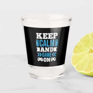 Copo De Shot Gamer Gift Keep Calm And Game On