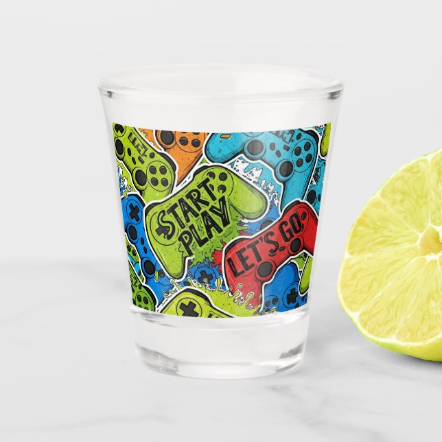 Copo De Shot Gamer Pattern Shot glass (Frente)