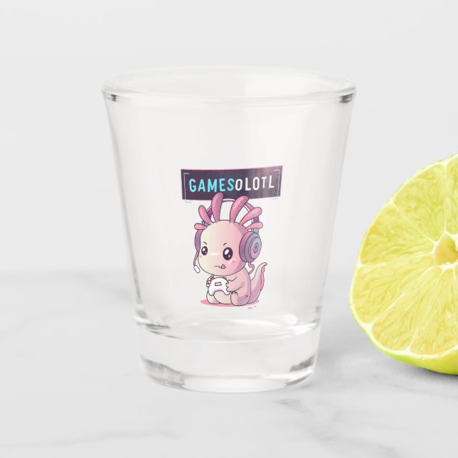 Copo De Shot Gamesolotl - Axolotl Gamer (Frente)