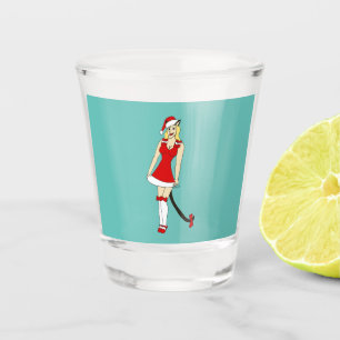 Copo De Shot Garota de Natal Vermelha