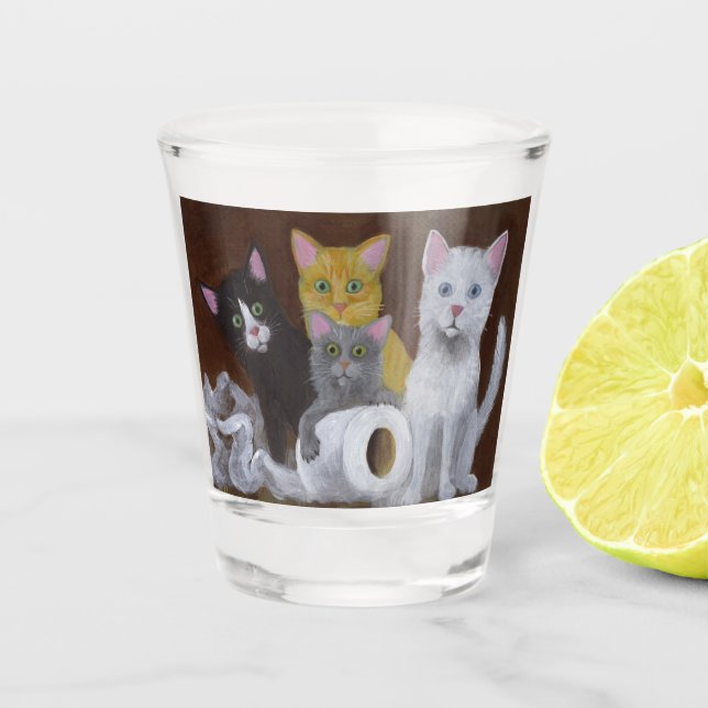 Copo De Shot Gatinhos Brincalhões (Frente)