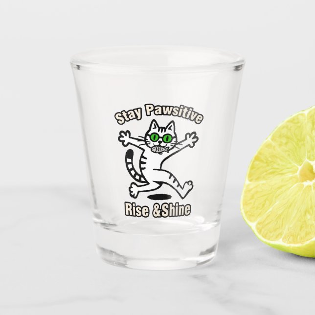 Copo De Shot Gato Fique Positivo (Frente)