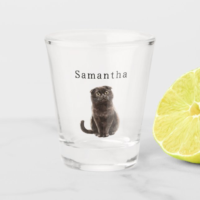 Copo De Shot Gato Marrom Chocolate (Frente)