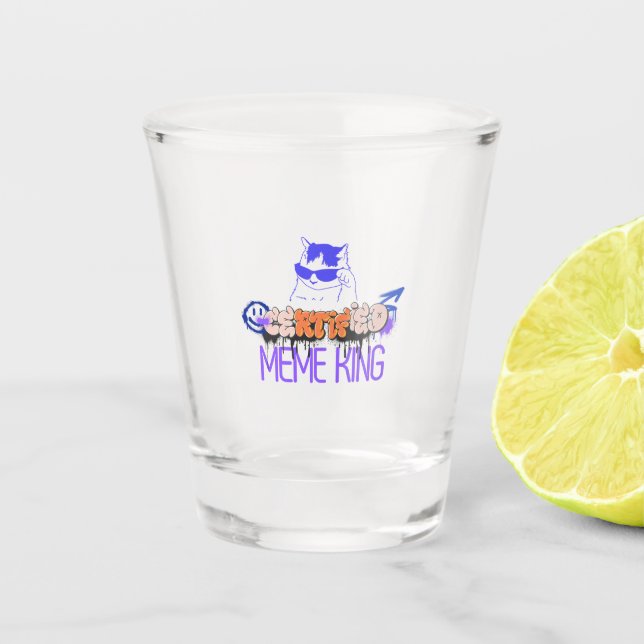 Copo De Shot Gato Rei do Meme Certificado (Frente)