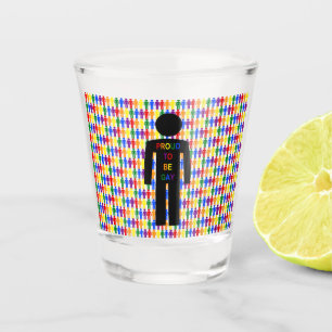 Copo De Shot Gay LGBTQ Homem Silhuette e Rainbow Men