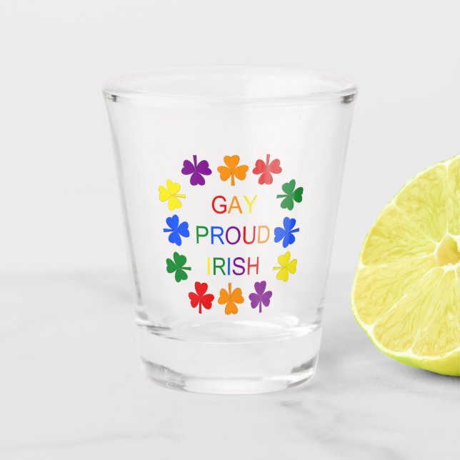 Copo De Shot Gay Orgulho dos Shamrocks LGBT Irlandeses LGBT (Frente)