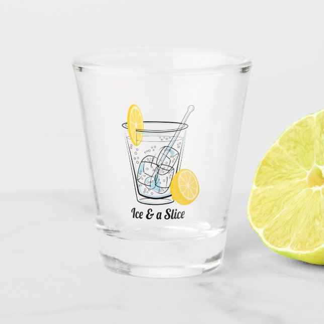 Copo De Shot Gelo e uma fatia, Gin e Tônico (Frente)