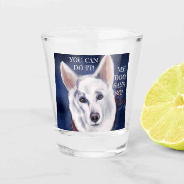 COPO DE SHOT GERMAN SHEPHERD BRANCO (Frente)