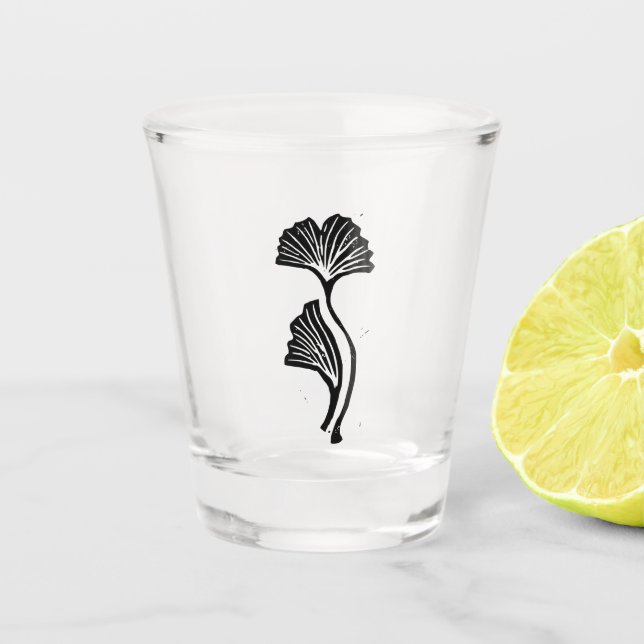 Copo De Shot Gingko Leaf Lino Impressão (Frente)