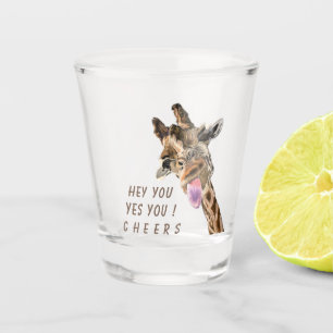 Copo De Shot Girafa Engraçada Shot Glass Cheers - Texto Persona