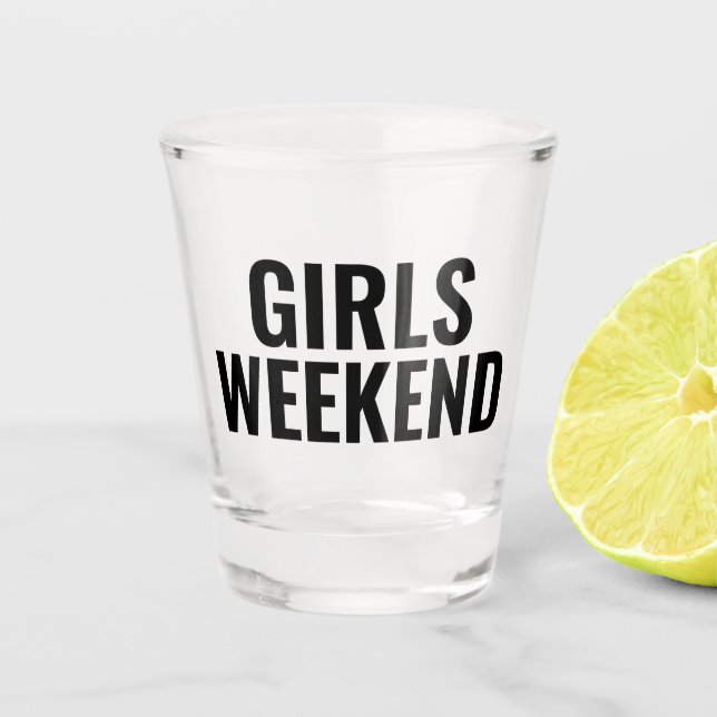 Copo De Shot Girls Weekend Black Typografia Shot Glass (Frente)