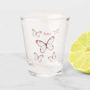 Copo De Shot Glasswing butterfly cartoon illustration