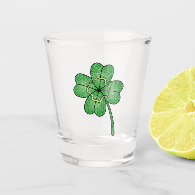 Copo De Shot Glitter Four Leaf Clover (Frente)