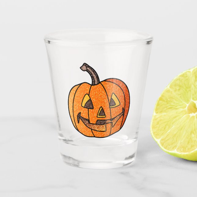 Copo De Shot Glitter Jack O'Lantern (Frente)
