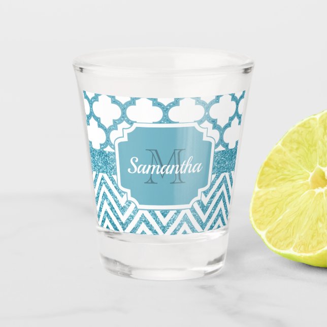 Copo De Shot Glitter Quatrefoil (Frente)