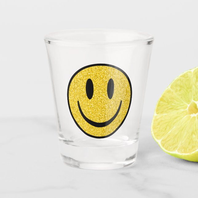 Copo De Shot Glitter Smile Face (Frente)