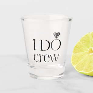Copo De Shot Glitzy - Vidro-Fogo "I Do Crew" Dourado Rosa