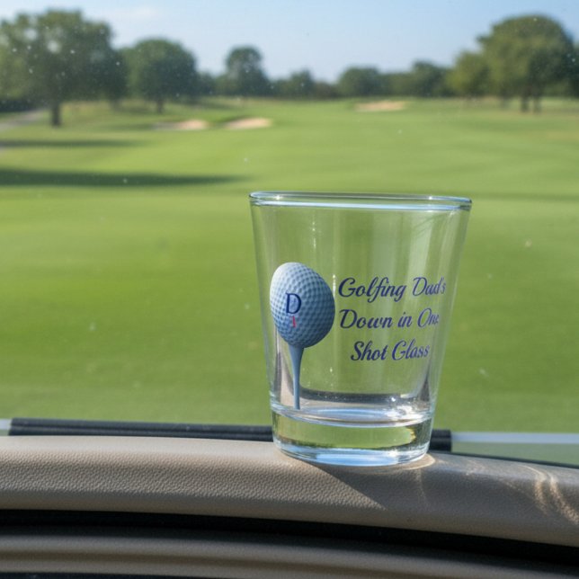 Copo De Shot Golfe Engraçado Abaixo Em Um Vidro De Golfe (For your Golfing Dad (or mom or you) Just add your initial and golf ball number. )