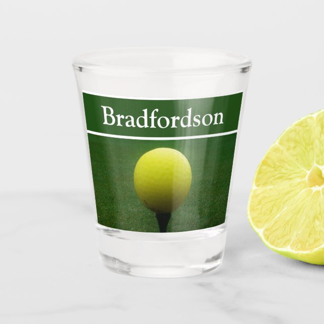 Copo De Shot Golfistas nome Yellow Golf Ball (Frente)