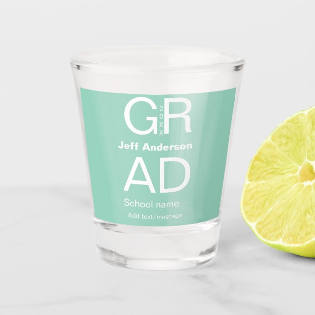 Copo De Shot Grad typography modern graduation simple minimal c (Frente)