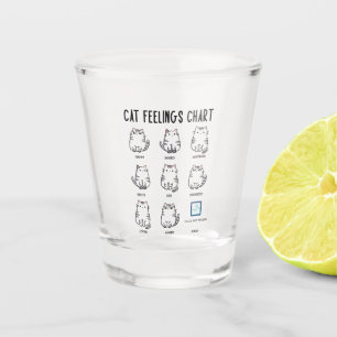 Copo De Shot Gráfico de Sentimentos de Gatos