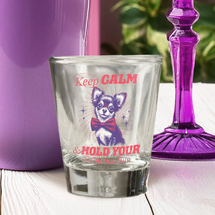 Copo De Shot Gráfico do Retro Bowtie Chihuahua - Manter Cotação