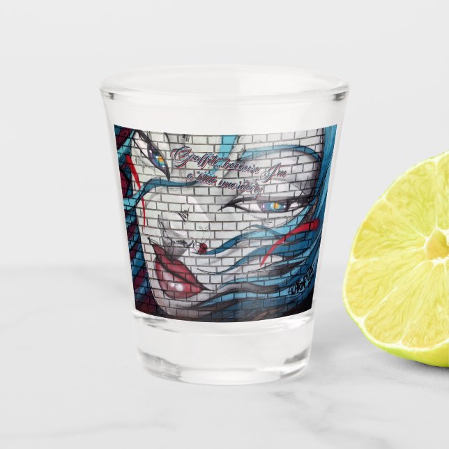 Copo De Shot Grafite de Garota Asiática (Frente)