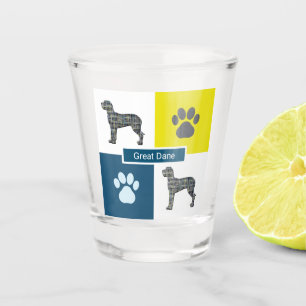 Copo De Shot Grande Cachorro de Dane Silhoule & Paw Y&B Grid
