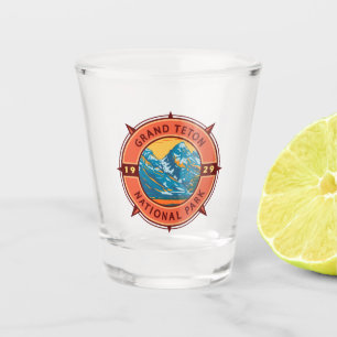 Copo De Shot Grande Teton National Park Retro Compass Emblem