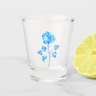 Copo De Shot Gravação de Rosa Azul
