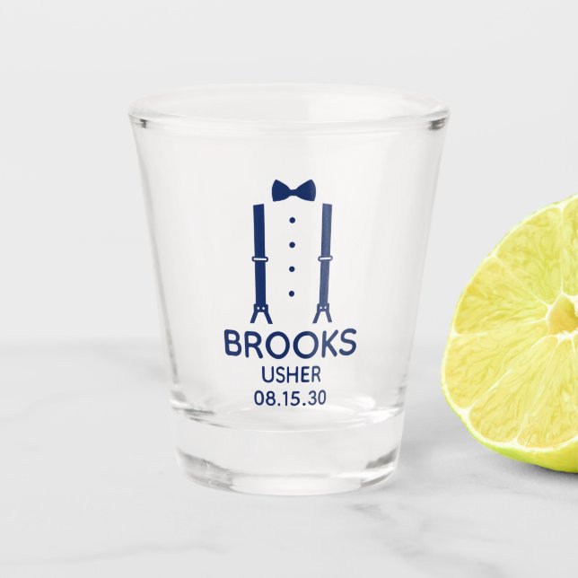 Copo De Shot Gravador de Arco Azul Usher (Frente)