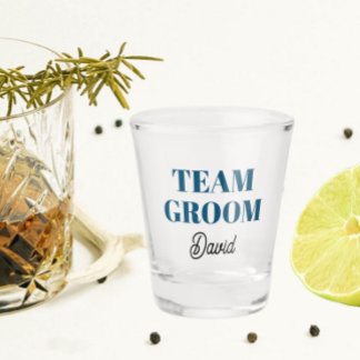 Copo De Shot Grupo de Casamento Azul Teal Personalizado