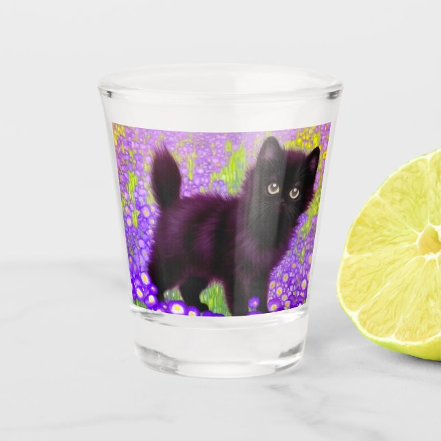 Copo De Shot Gustav Klimt Black Kitten (Frente)